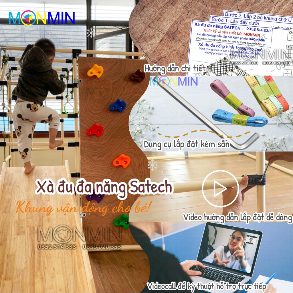 xà đu đa năng satech khung vận động cho bé