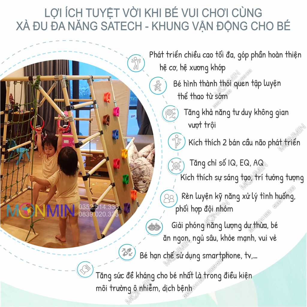 xà đu đa năng satech khung vận động cho bé