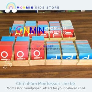Bộ chữ nhám Tiếng Việt MONMIN (Montessori Sandpaper Letters)