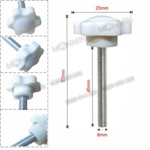 Núm khóa vặn bulong đầu nhựa - Khung giá chữ A M6 x 45 mm
