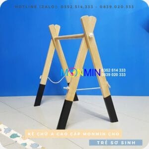Giá chữ A cho bé bằng gỗ - Kệ chữ A Monmin - Chuẩn Montessori - Chất lượng cao - An toàn cho trẻ sơ sinh